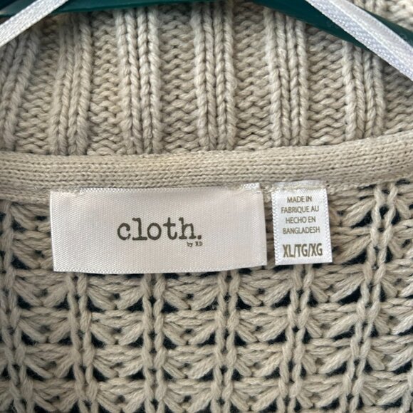 Tan Knit Cardigan Long Sweater Woman's Size XL with front pockets - Picture 3 of 5